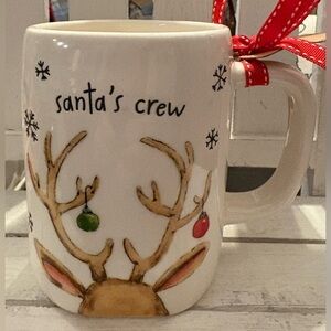 Rae Dunn White Mug with Red Polka Dot Ribbon